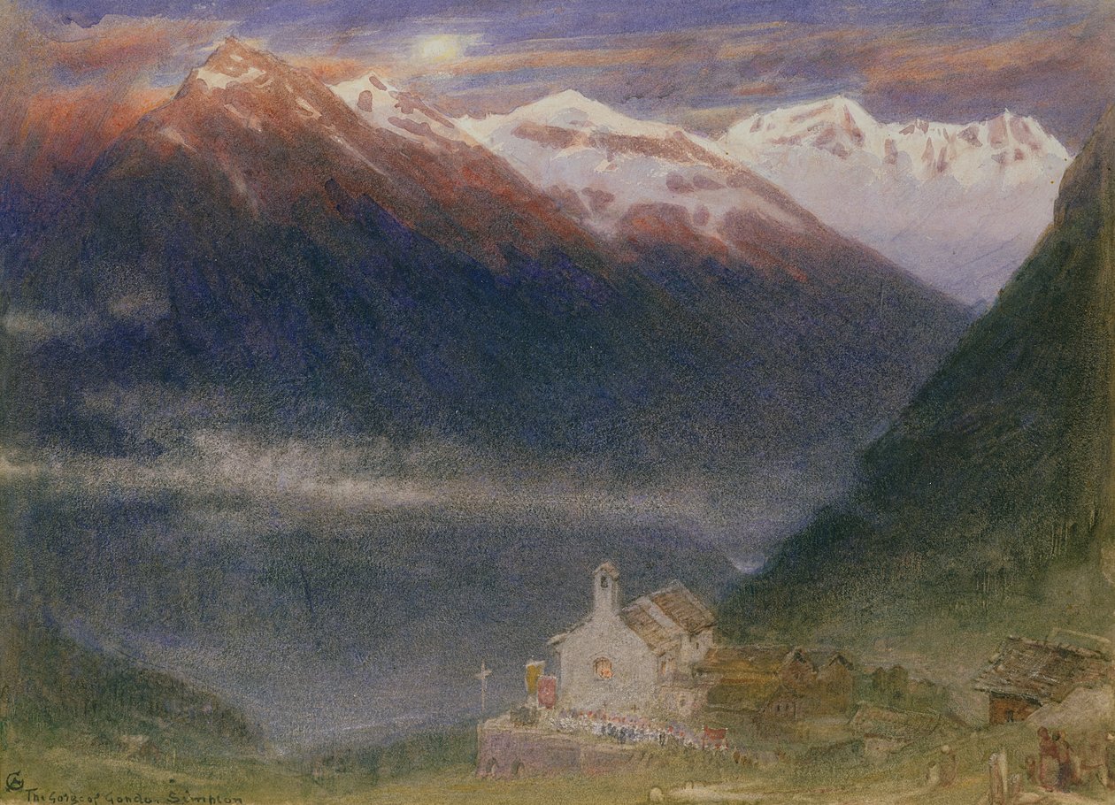 Gondon rotko, Simplon (wc ja vartaloväri paperilla) tekijältä Albert Goodwin