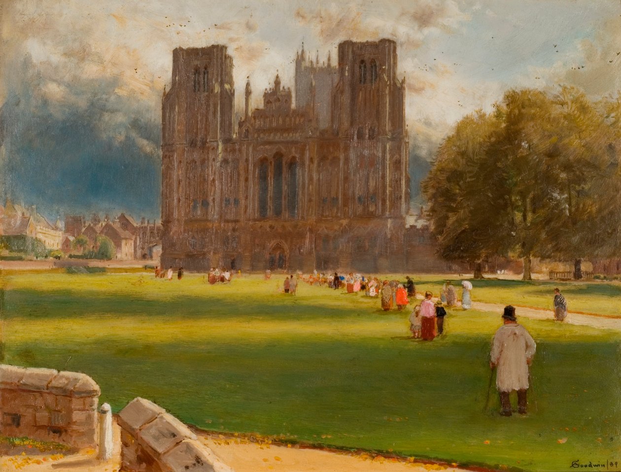 Wellsin katedraali, 1889 tekijältä Albert Goodwin