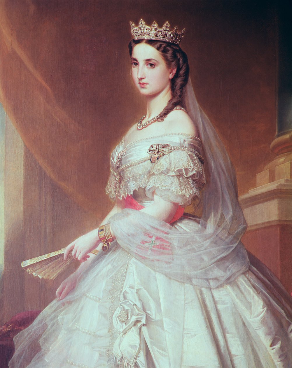 Charlotte of Saxe-Cobourg-Gotha (1840-1927) muotokuva Belgian prinsessasta ja Meksikon keisarinnasta tekijältä Albert Graefle