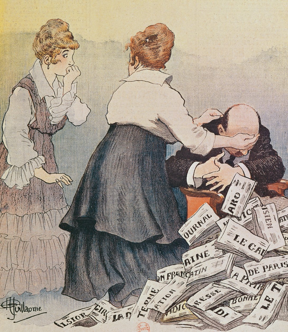 Siviilien riskit, Le Rire, 15. huhtikuuta 1916 tekijältä Albert Guillaume