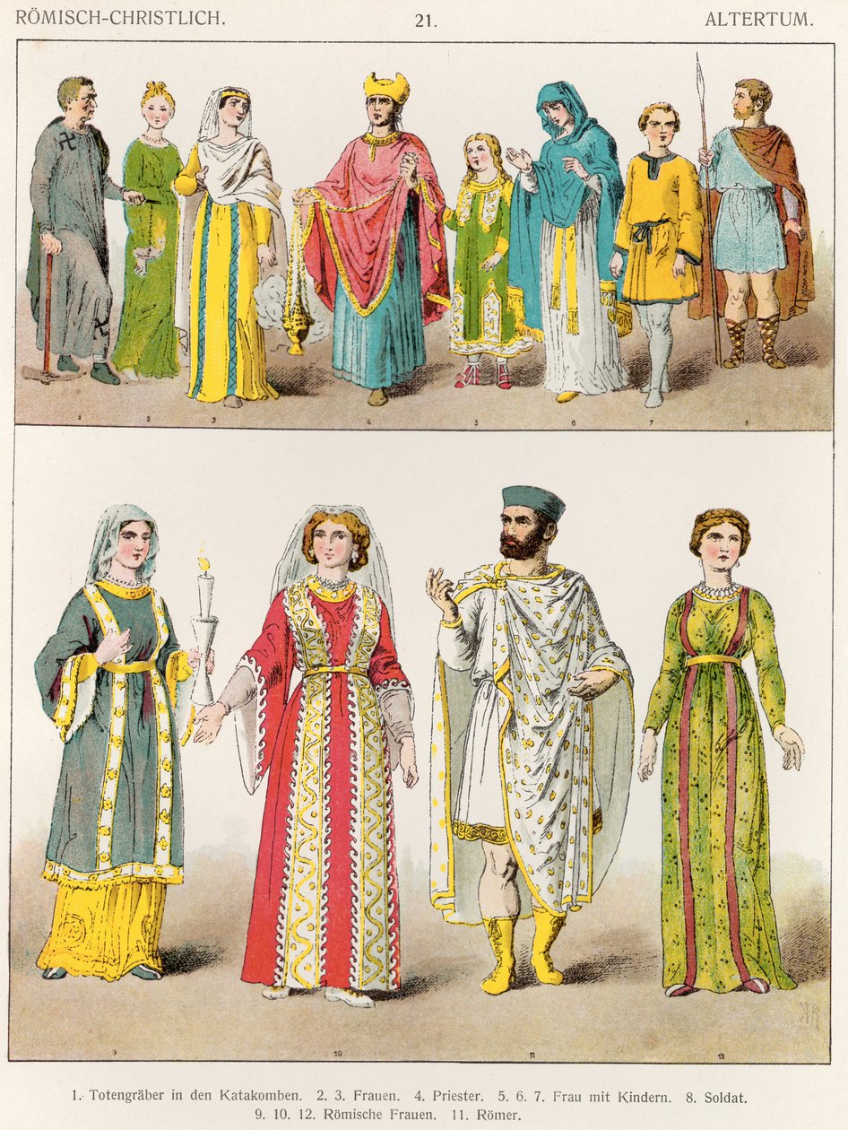 Christian Roman Dress, "Trachten der Voelker", 1864 tekijältä Albert Kretschmer