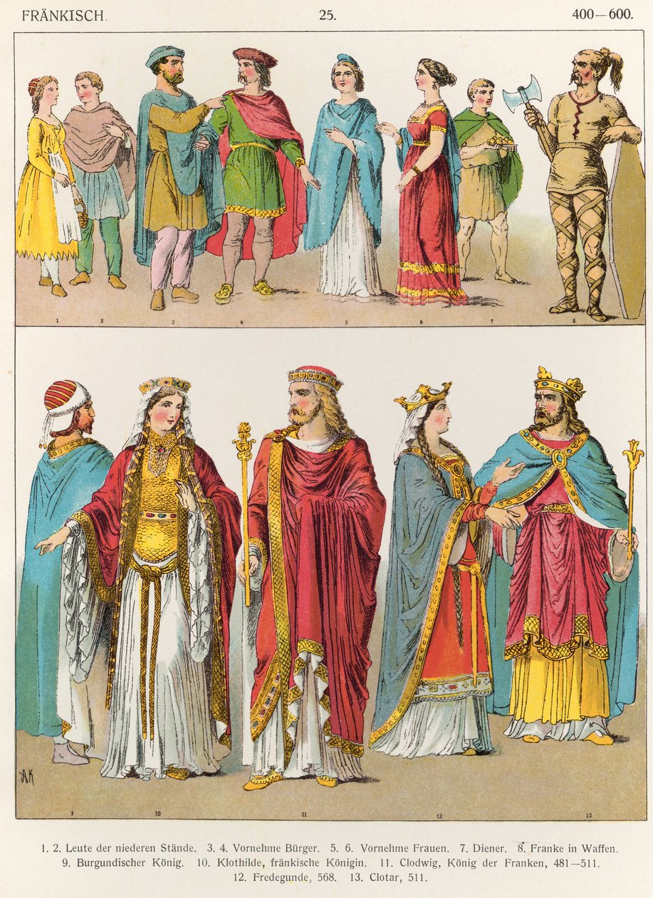 Frankish Dress, "Trachten der Voelker", 1864 tekijältä Albert Kretschmer
