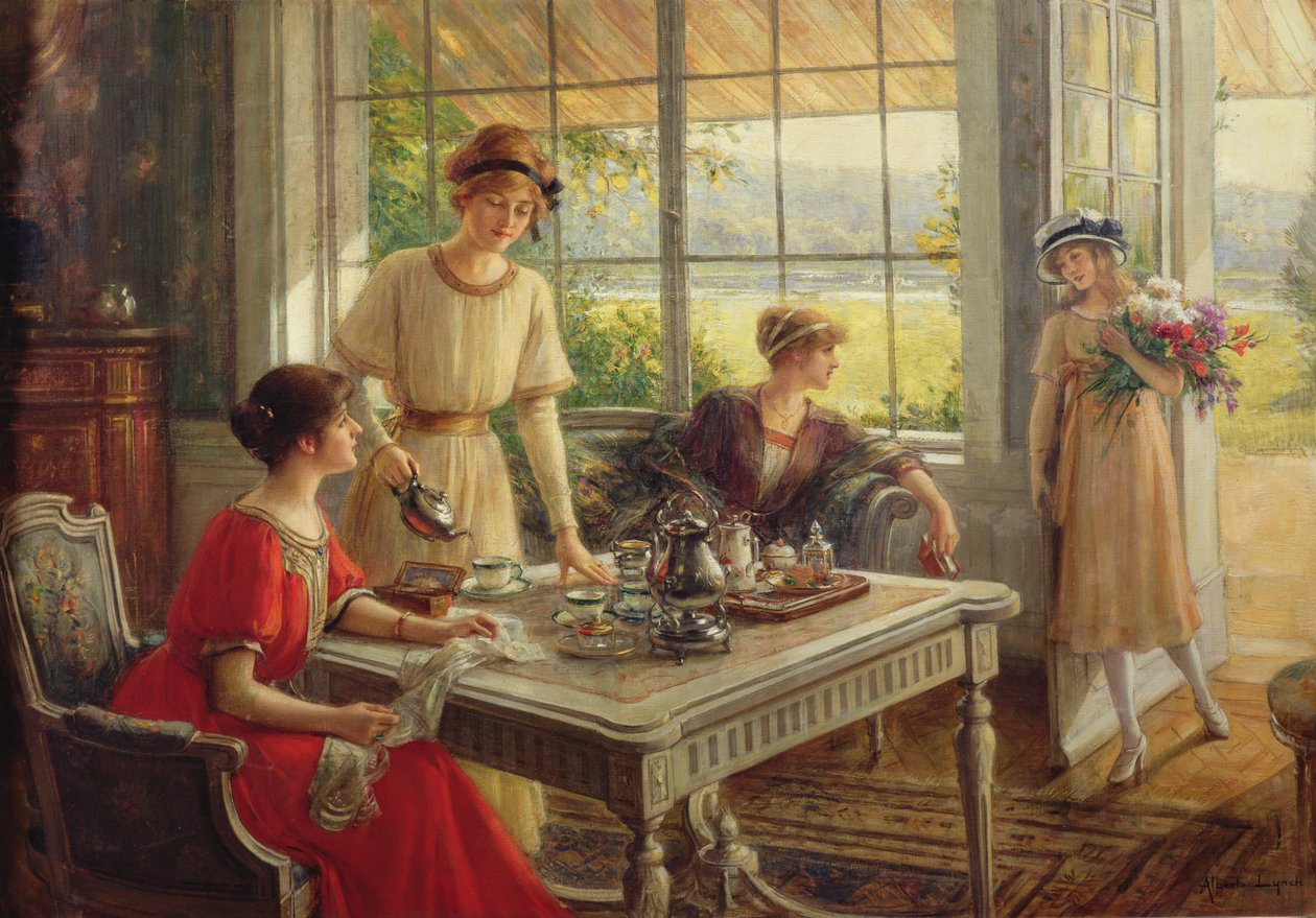 Naiset ottavat teetä tekijältä Albert Lynch