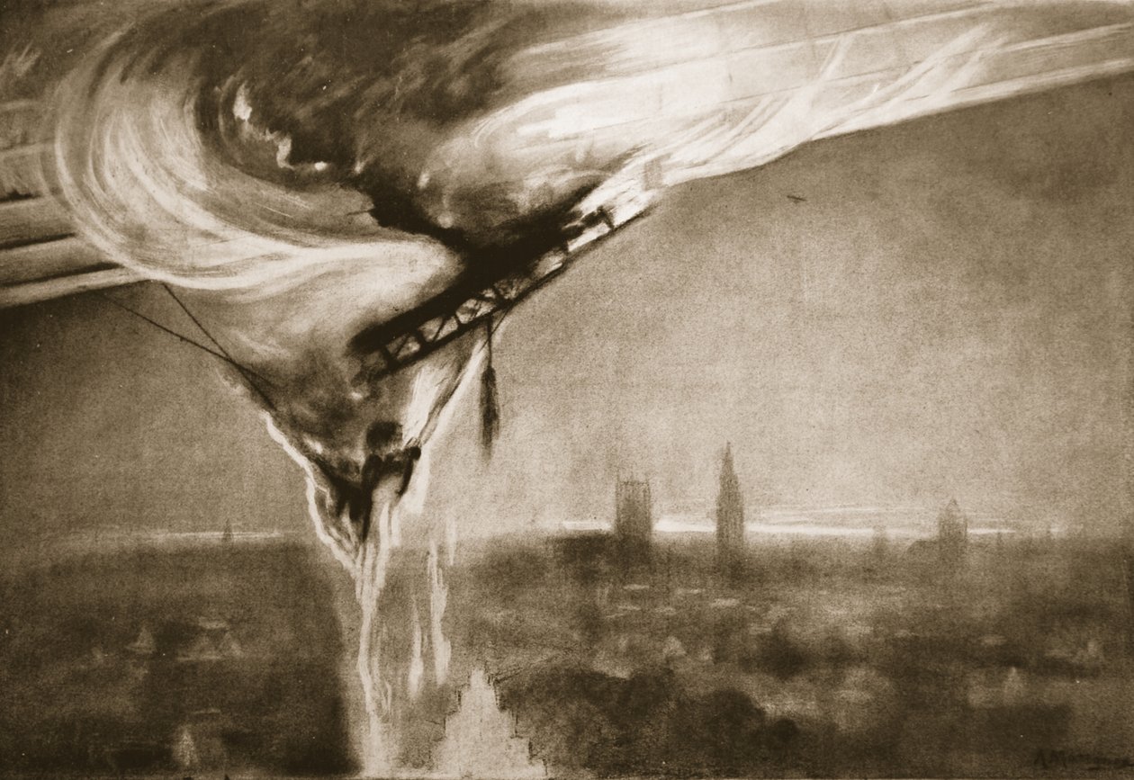 Zeppelins Fall, 1915 tekijältä Albert Matignon