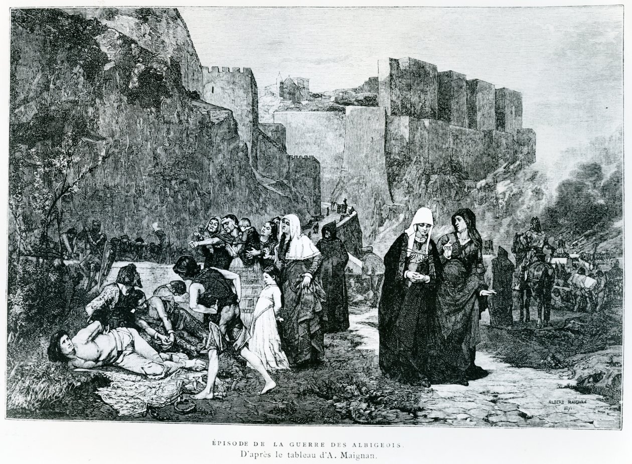 "The Insuls tarjotut vangit", jakso vuonna 1211 Albigensian ristiretken aikana tekijältä Albert Pierre Rene Maignan