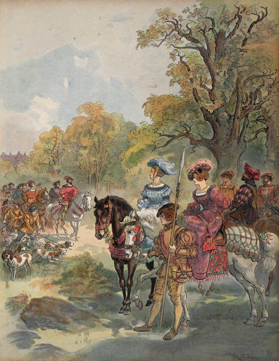 Kuninkaallinen metsästys, kuvitus teoksesta 