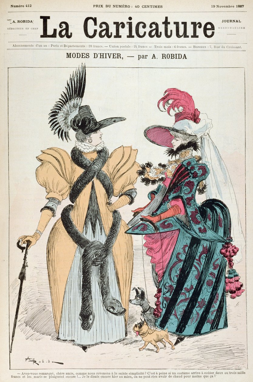 Winter Fashions, elokuvasta "La Caricature", 1887 tekijältä Albert Robida