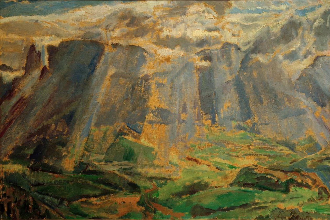 Alpenlandschaft Südtirolissa tekijältä Albert Weisgerber