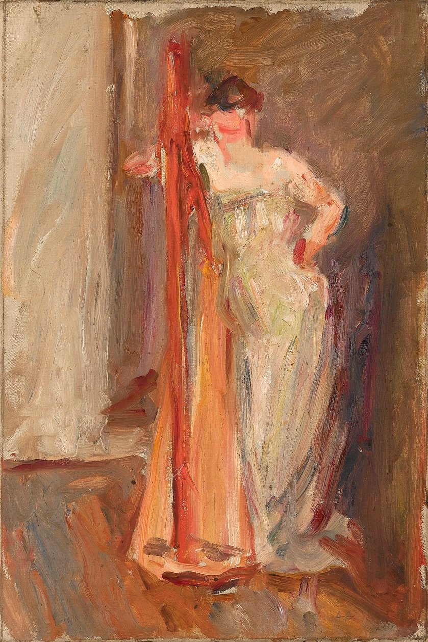 Nainen harpun kanssa - noin 1905 tekijältä Albert de Belleroche