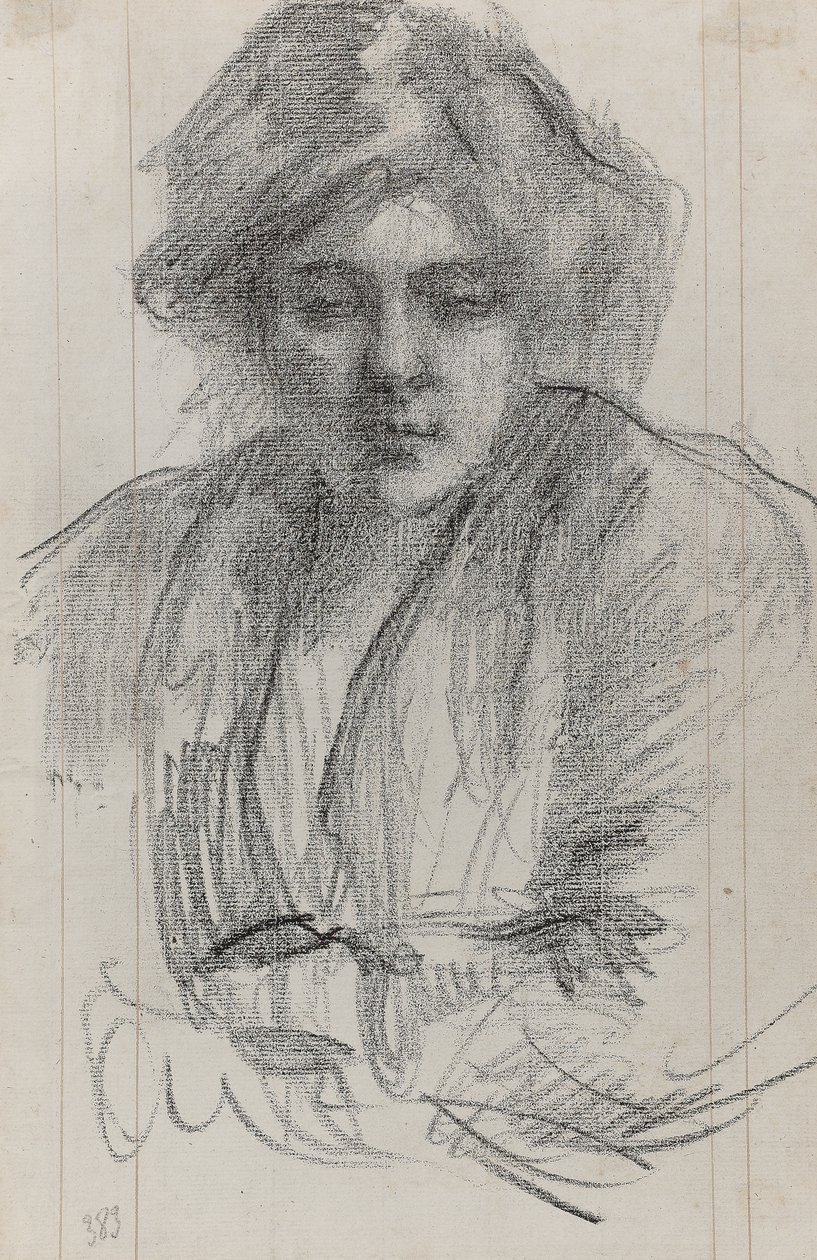 Julie, taiteilijan vaimo, n. 1920 (paperilla värikynä ja muste) tekijältä Albert de Belleroche