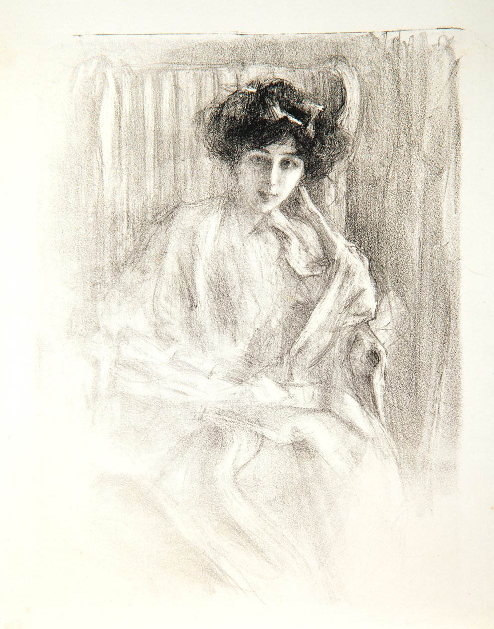 Madame Dayot, istuva, 1907 tekijältä Albert de Belleroche
