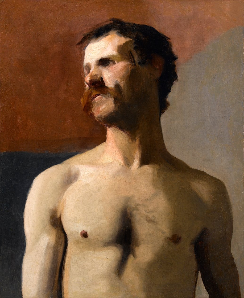 Miehinen alastonkuva - elämäntutkimus, n. 1885 tekijältä Albert de Belleroche