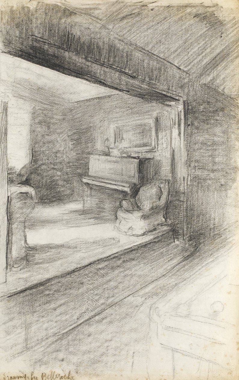 The Artists Sitting Room, n. 1890 (musta liitu paperille) tekijältä Albert de Belleroche