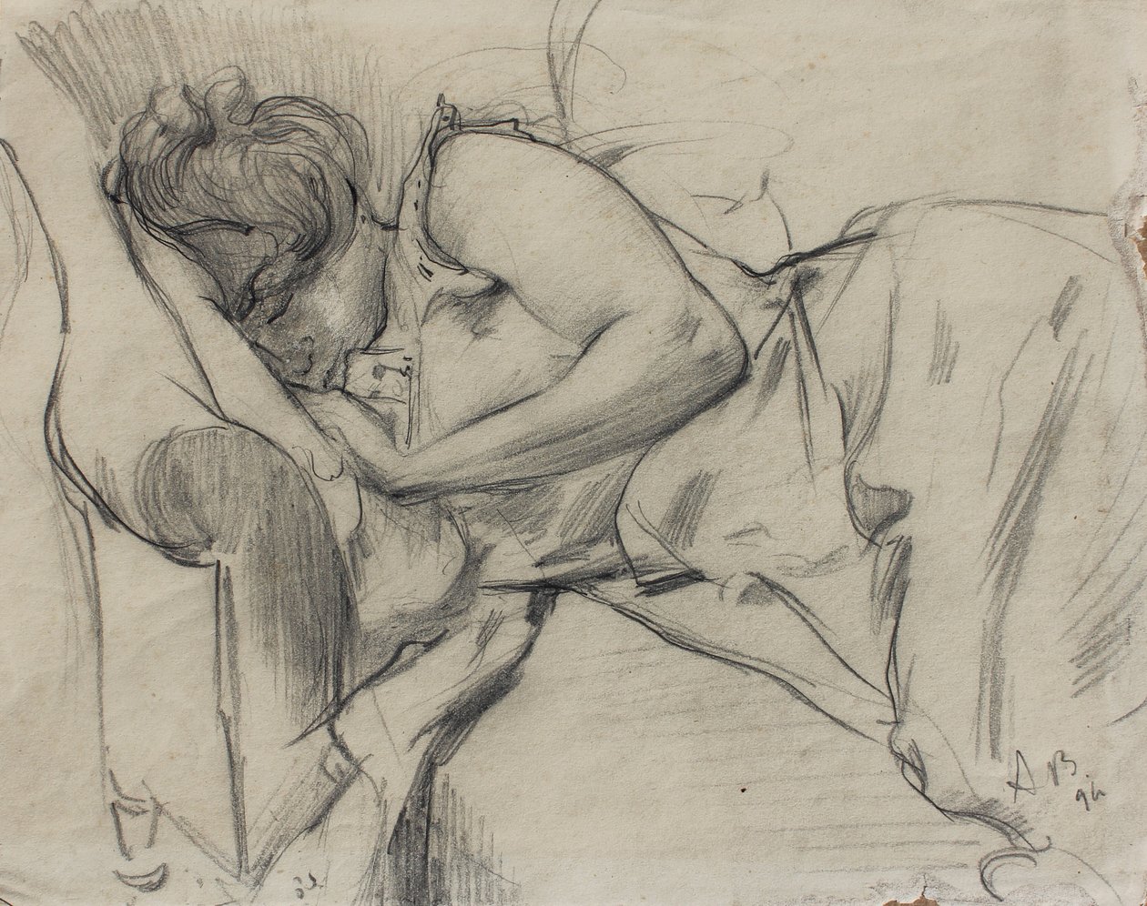 Nainen nukkumassa, 1894 tekijältä Albert de Belleroche