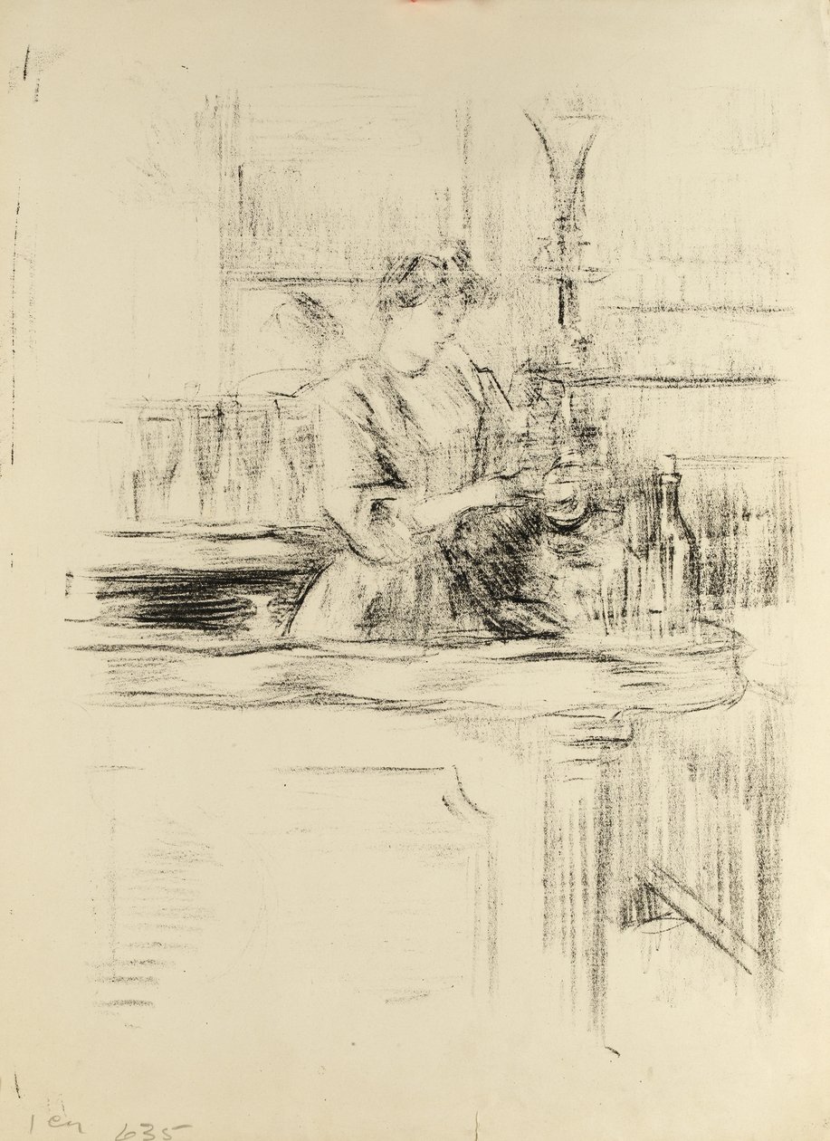 Nainen baarissa töissä 1890-luvun lopulla tekijältä Albert de Belleroche