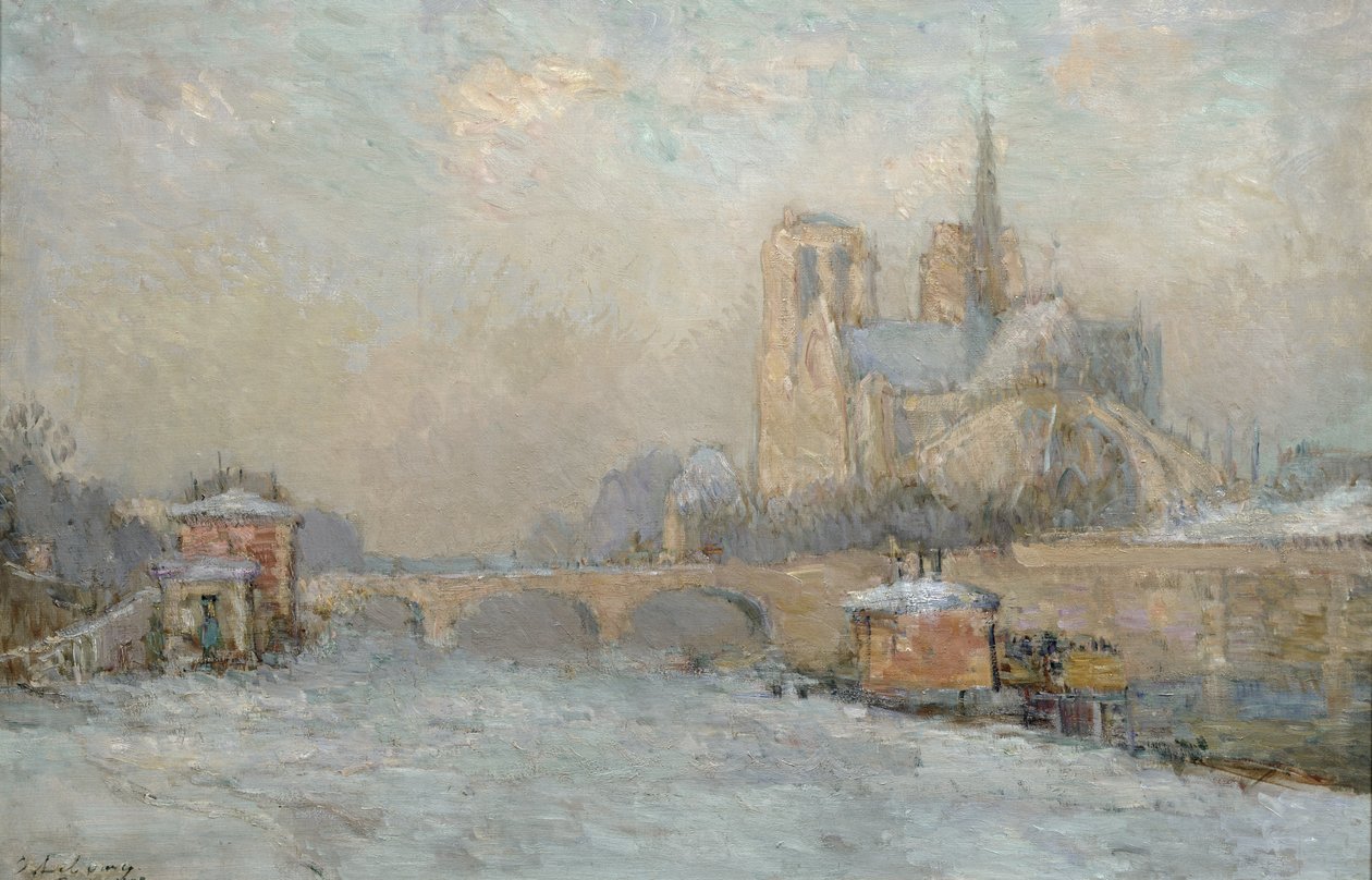 Quai de la Tournelle ja Notre-Dame de Paris, 1909 tekijältä Albert Charles Lebourg