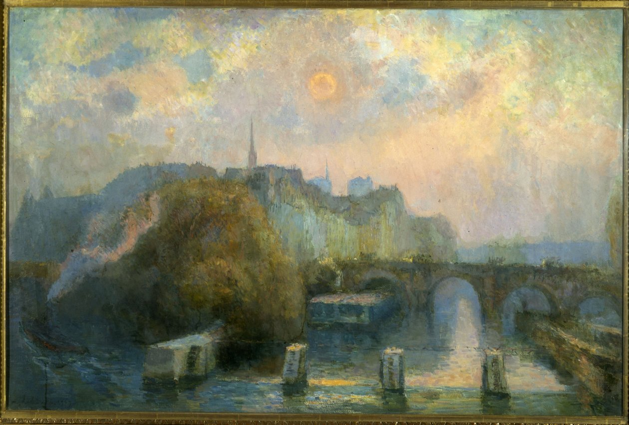 La Cité, Pariisi, syksyinen aamu tekijältä Albert Charles Lebourg