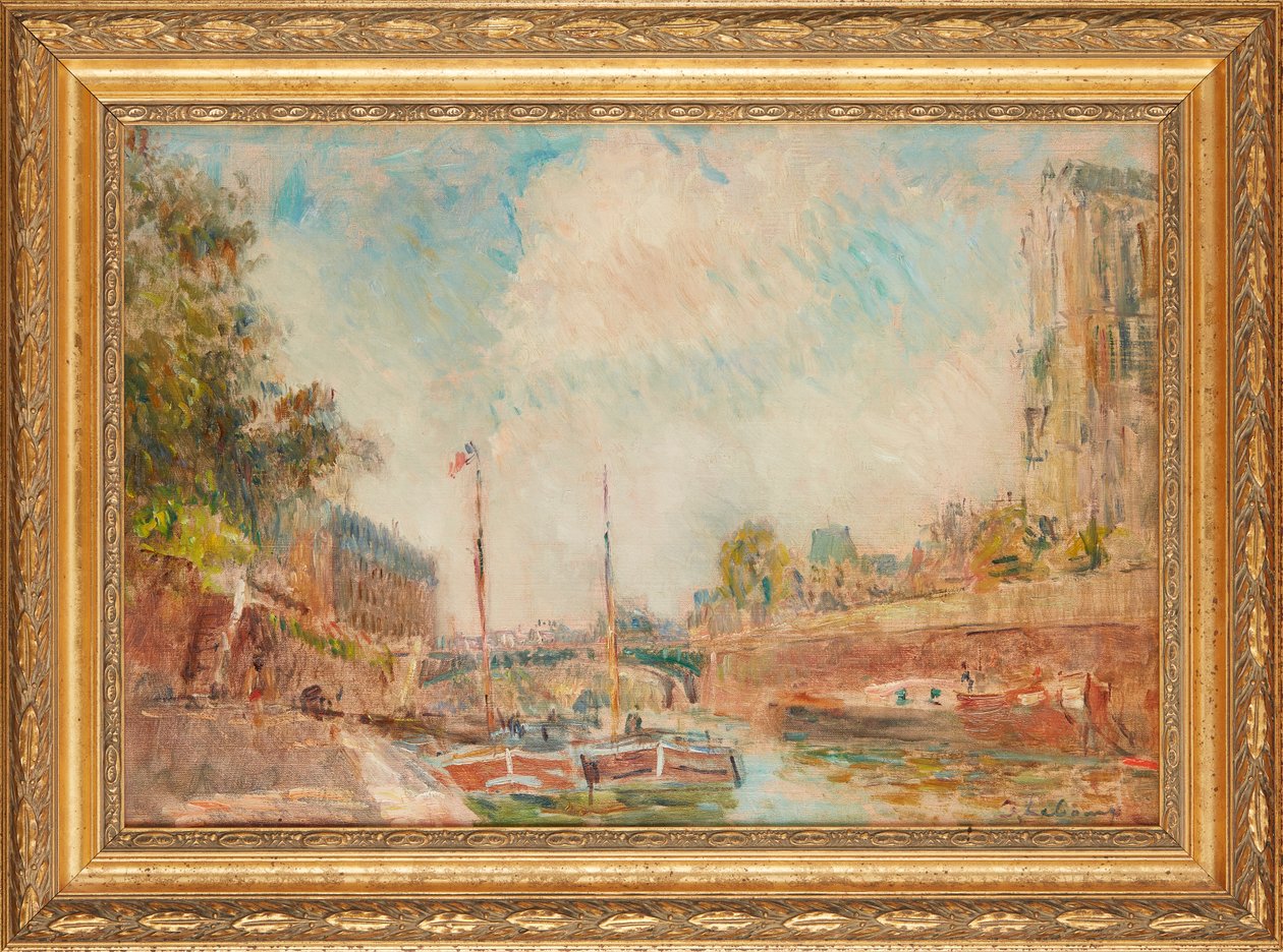 Notre-Dame Seinen alueelta (öljy kankaalle) tekijältä Albert Charles Lebourg