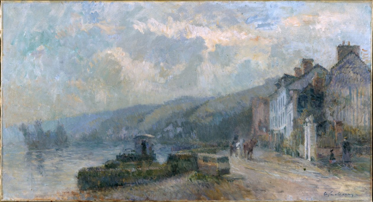 Sateinen sää, n. 1901 (öljy kankaalle (panssari)) tekijältä Albert Charles Lebourg