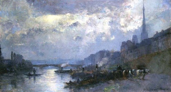 Seine Rouenissa (öljy kankaalle) tekijältä Albert Charles Lebourg