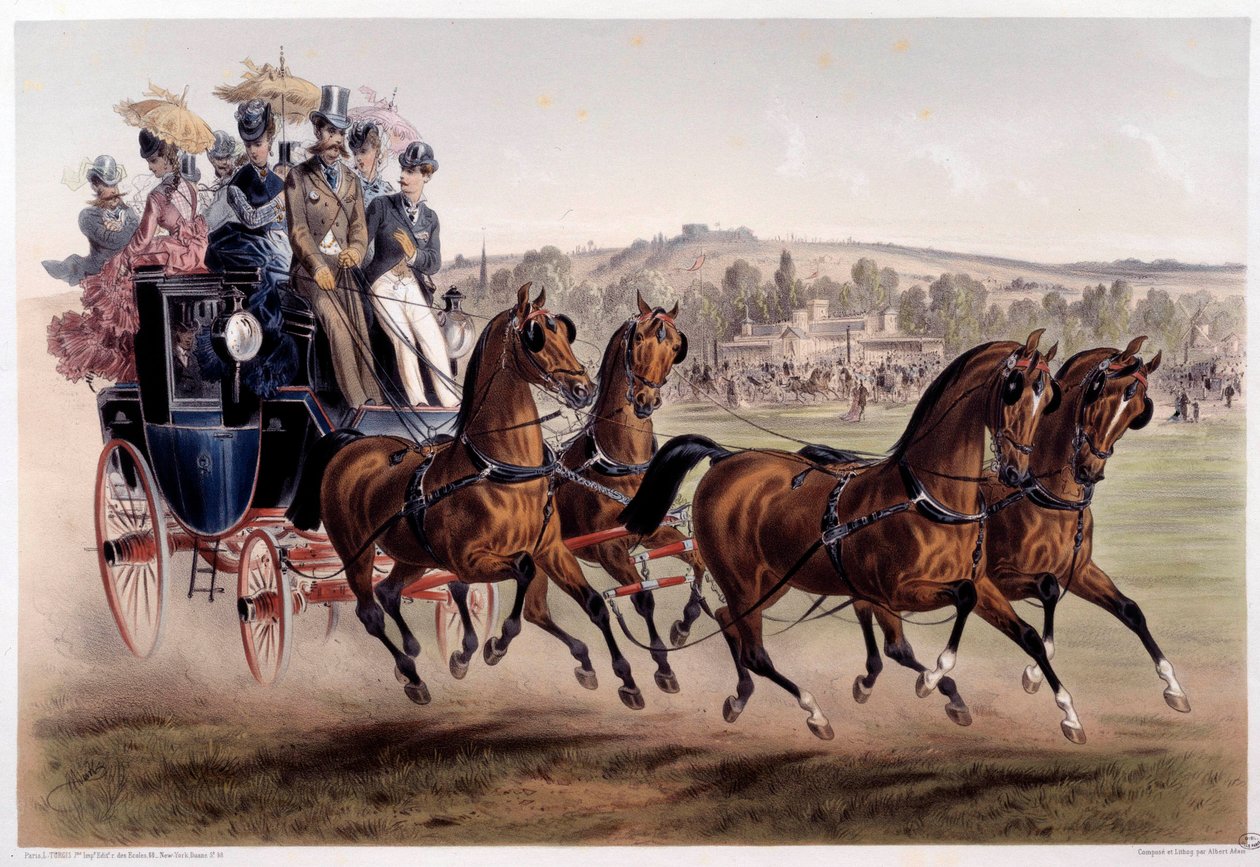 Postivalmentaja, kilpailujen paluu Teos Albert Adam (1833-?) 1800-luvun Pariisi, Musee Carnavalet tekijältä Albert Adam