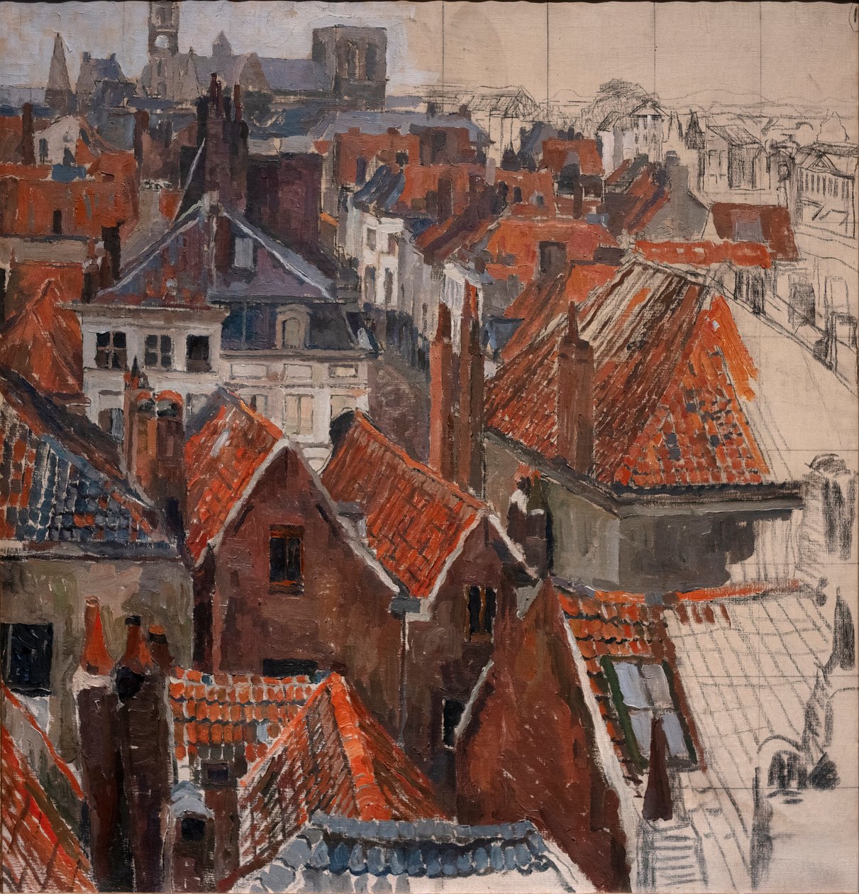 Gentin katot (keskeneräinen versio), n. 1920-22 (öljy kankaalle) tekijältä Albert Baertsoen