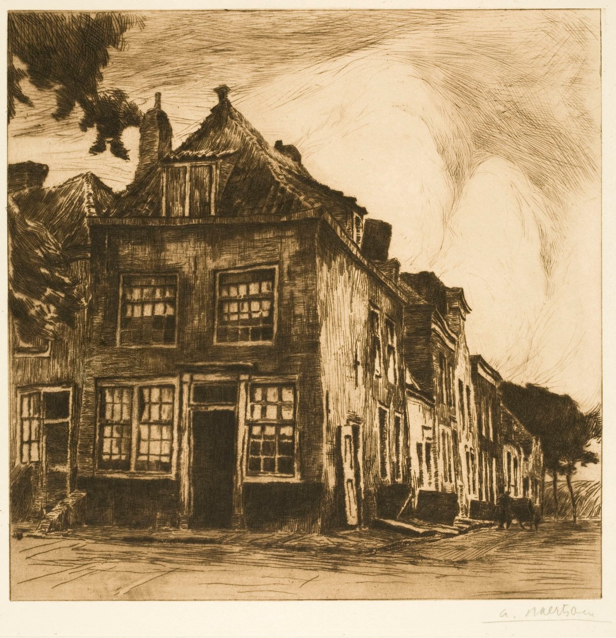 Zeelandilaisia taloja (Vanhoja taloja Middelburgissa) tekijältä Albert Baertsoen