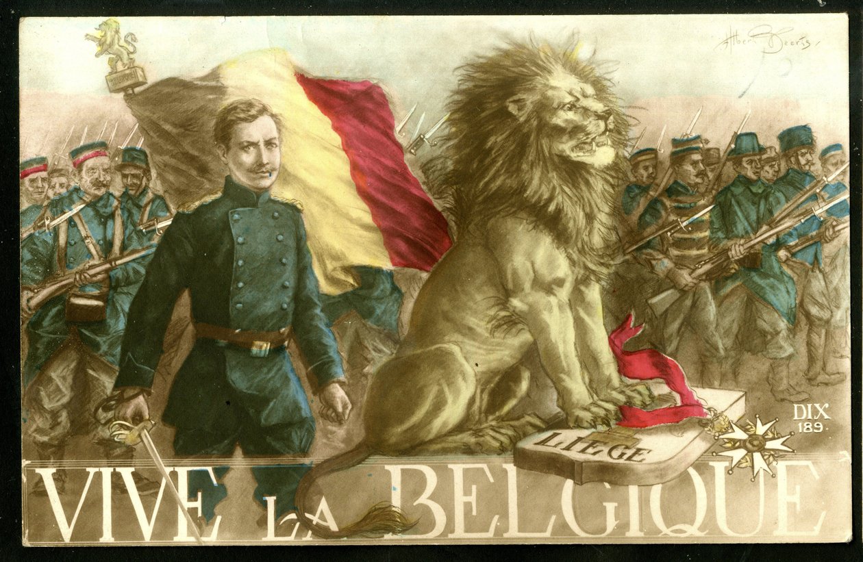 Sota 14-18:Eläköön Belgia, noin 1915 (Postikortti) tekijältä Albert Beerts