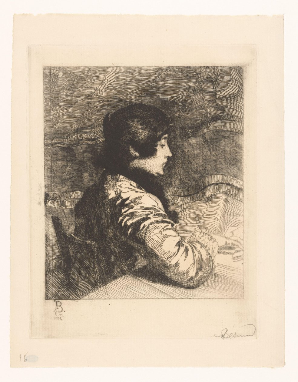Charlotte Besnardin muotokuva tekijältä Albert Besnard (signed by artist)