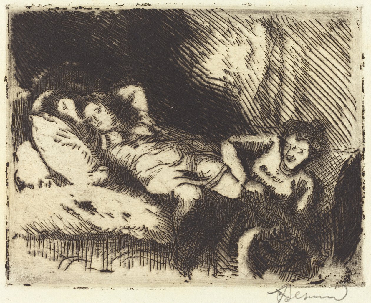 Nukkumaan meno (Le coucher) tekijältä Albert Besnard