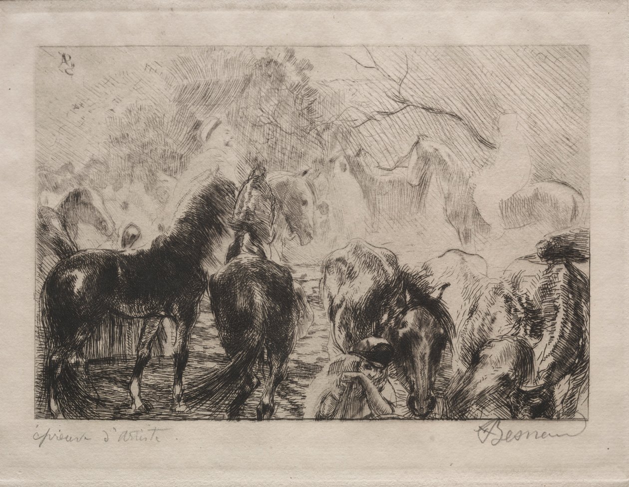 Hevosmarkkinat Algerissa, 1898. tekijältä Paul Albert Besnard