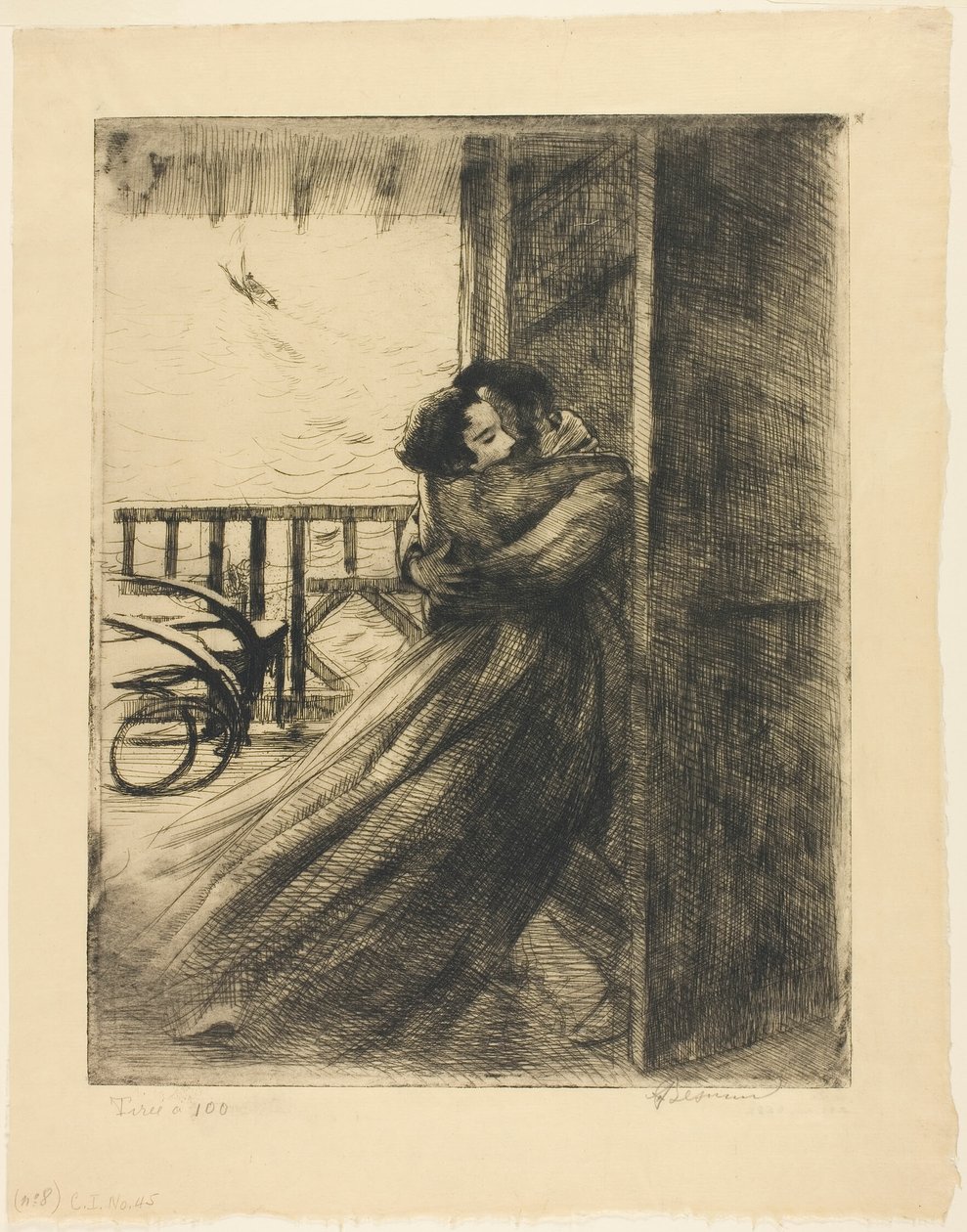 Rakkaus, kilpi kaksi naiselta tekijältä Albert Besnard