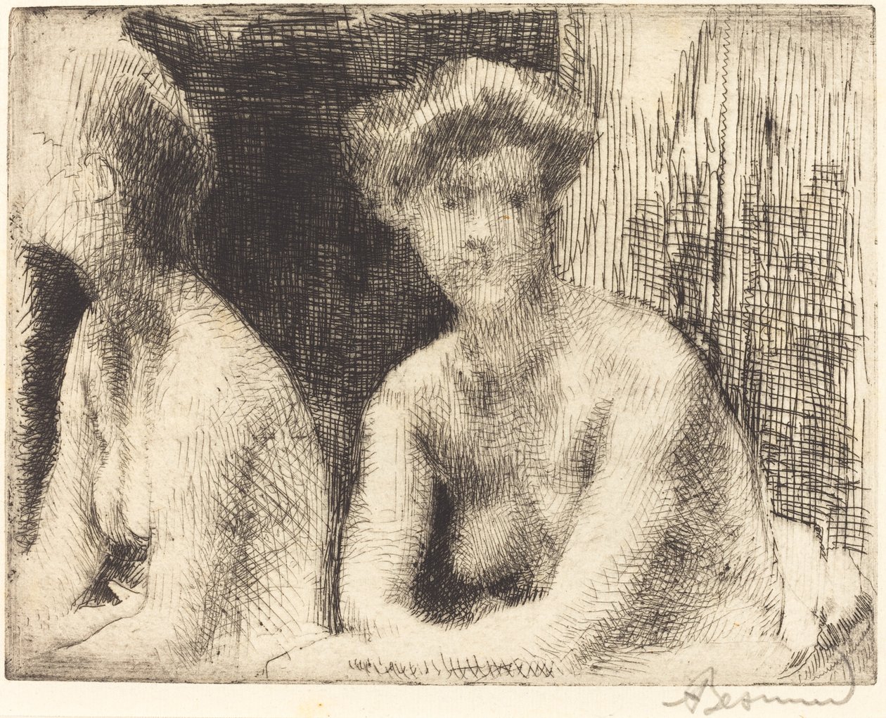 Alaston nainen katselasiin tekijältä Albert Besnard