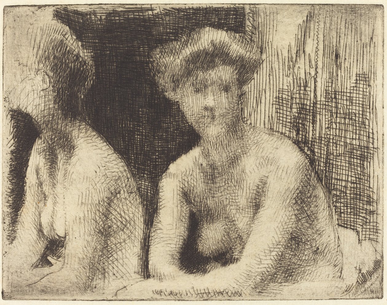 Alaston nainen katselasiin tekijältä Albert Besnard