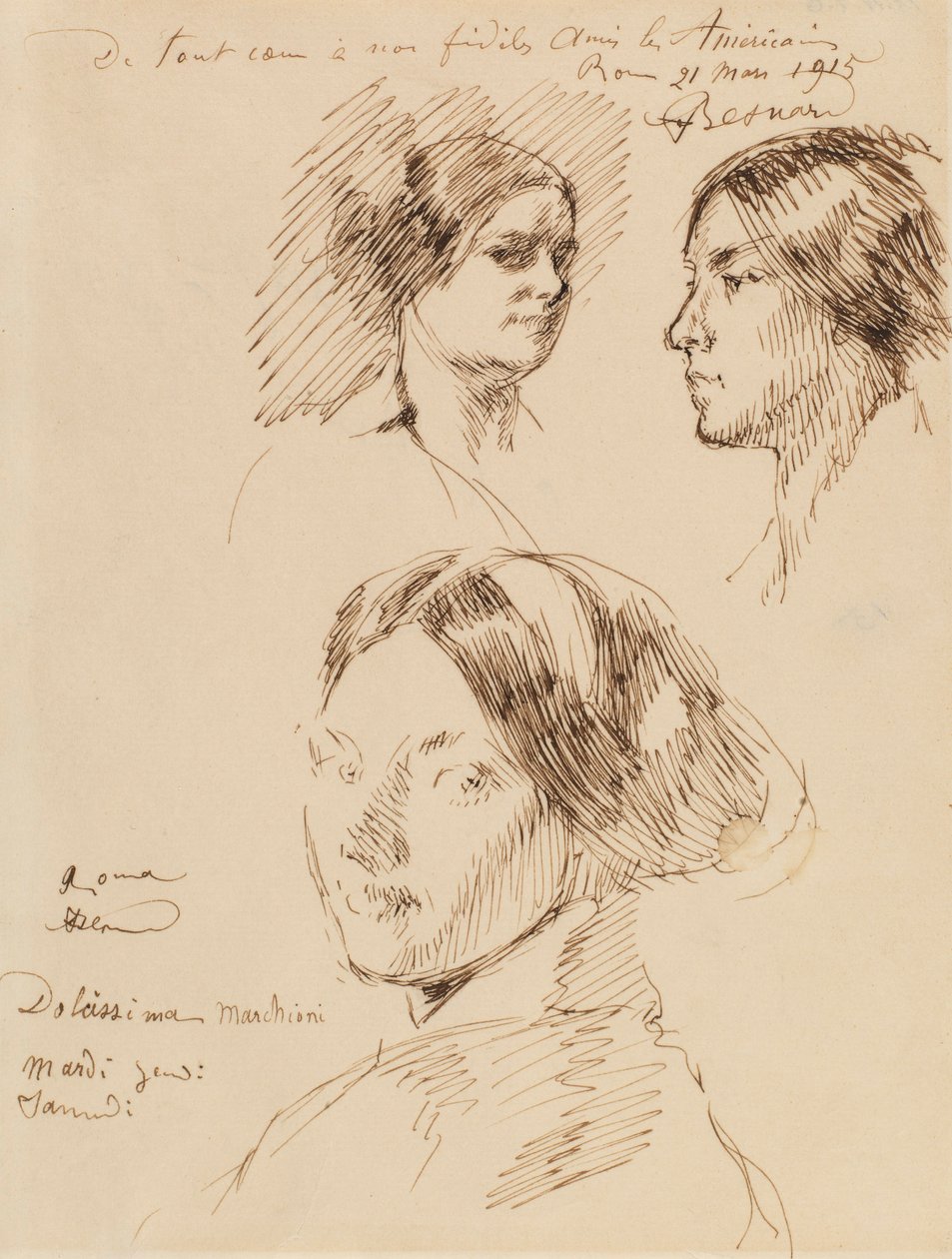 Kolme naisen muotokuvan päätä tekijältä Albert Besnard