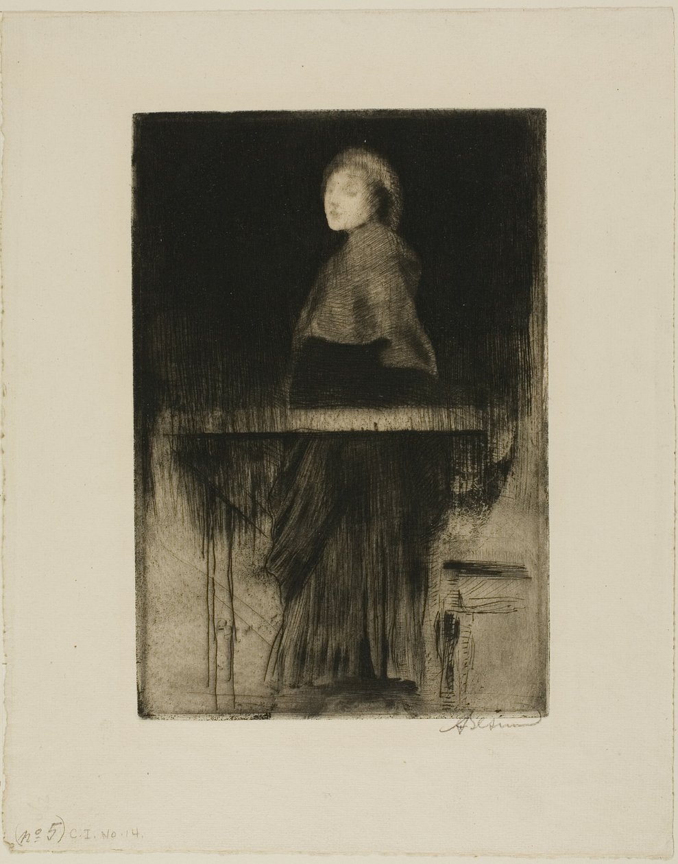 Nainen viitassa tekijältä Albert Besnard
