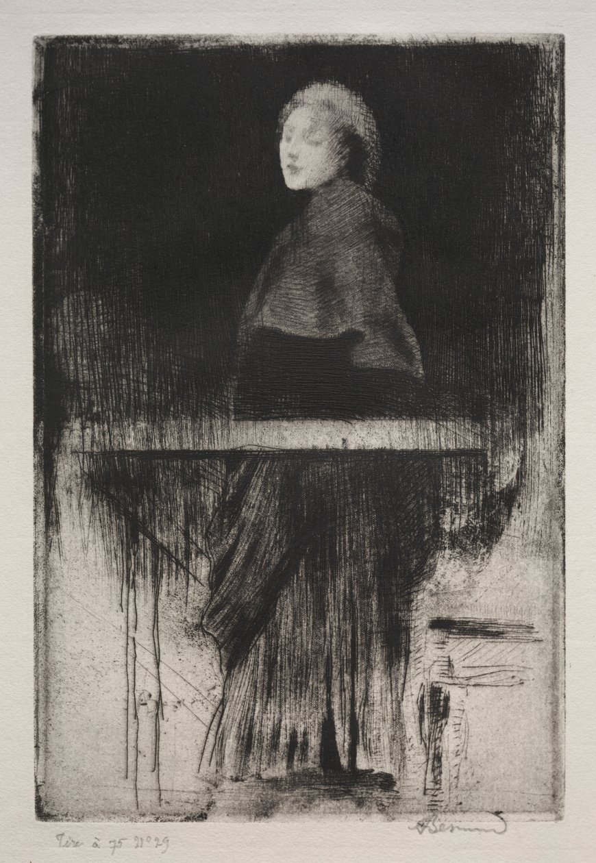 Nainen viitta kanssa tekijältä Albert Besnard