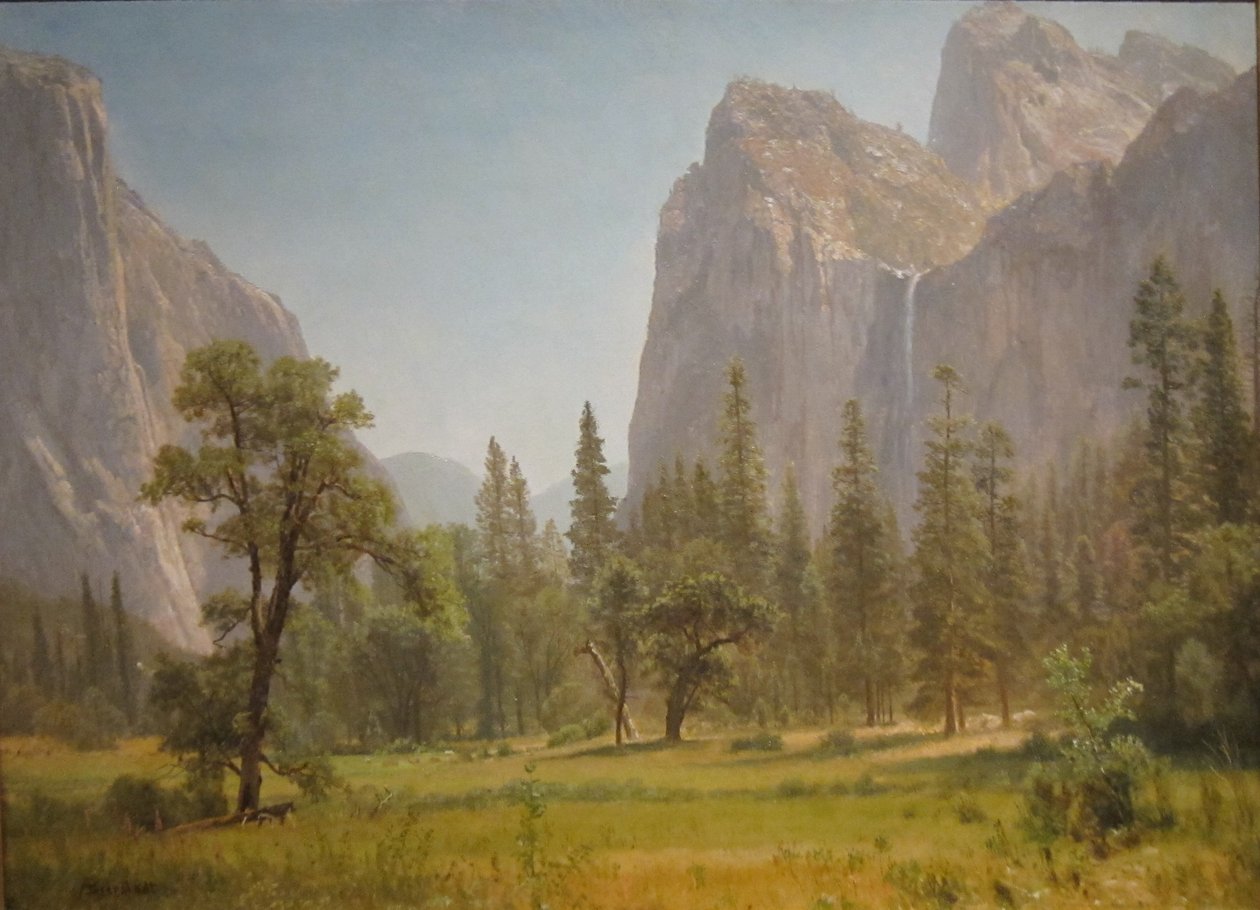 Bridal Veilin putoukset, Yosemiten laakso, Kalifornia tekijältä Albert Bierstadt