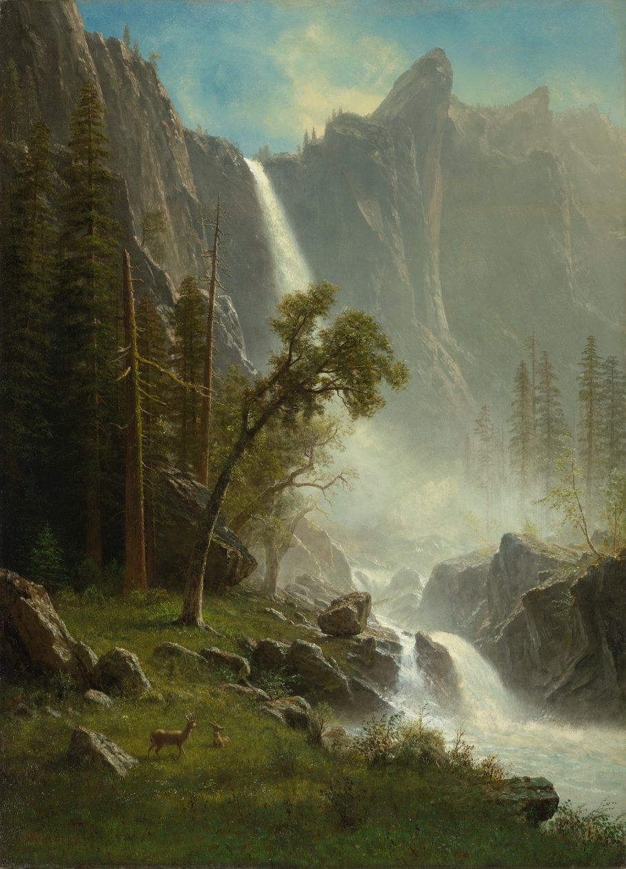 Bridal Veil Falls, Yosemite, n. 1871-1873 tekijältä Albert Bierstadt