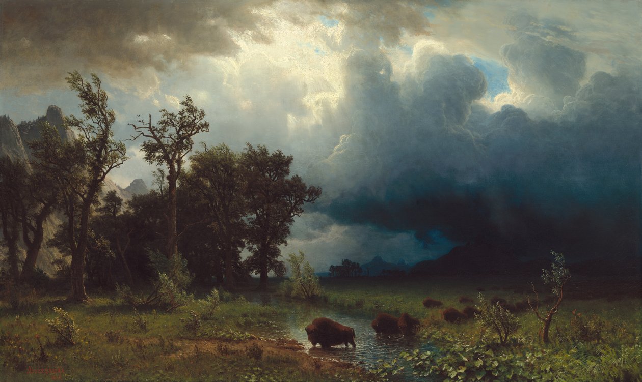 Buffalo Trail: lähestyvä myrsky tekijältä Albert Bierstadt
