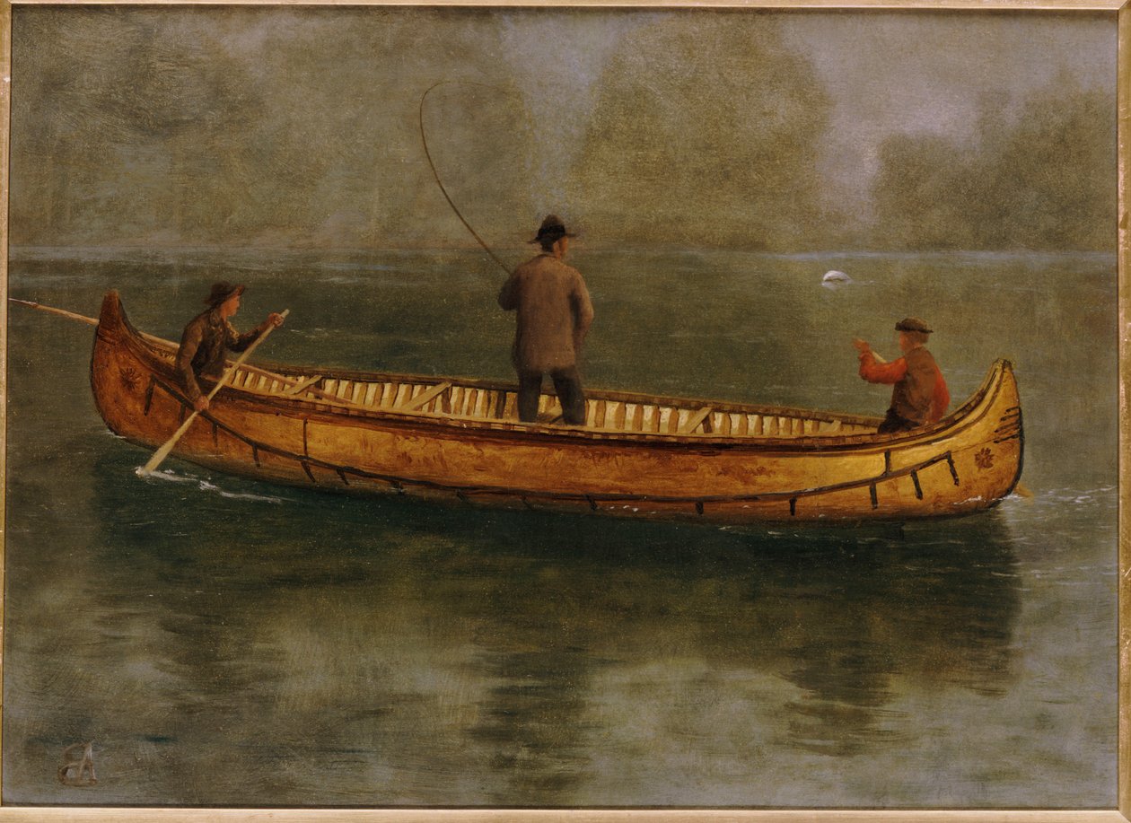 Kalastus kanootista tekijältä Albert Bierstadt