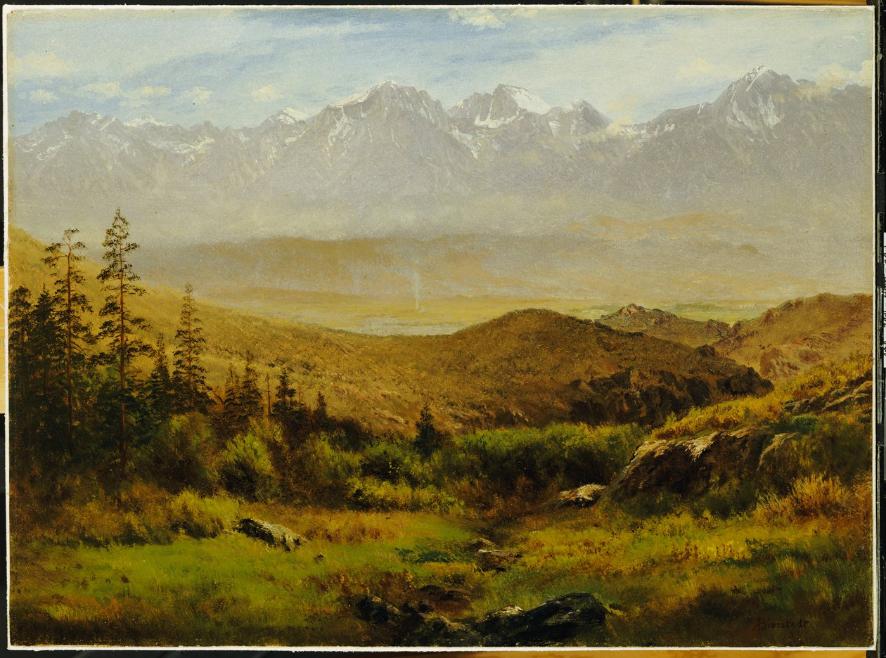 Kalliovuorten juurella tekijältä Albert Bierstadt