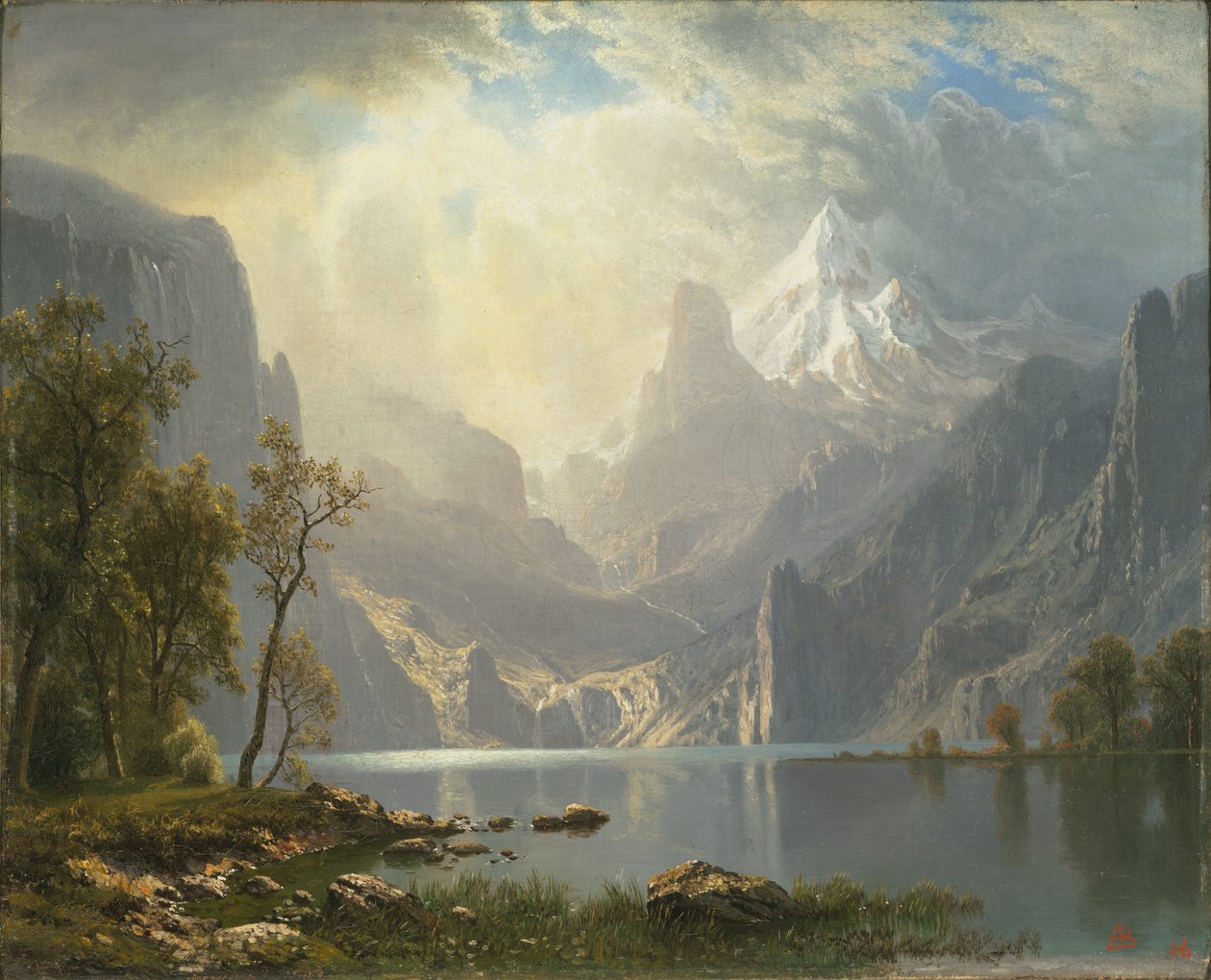 Sierrassa / Tahoe -järvellä tekijältä Albert Bierstadt