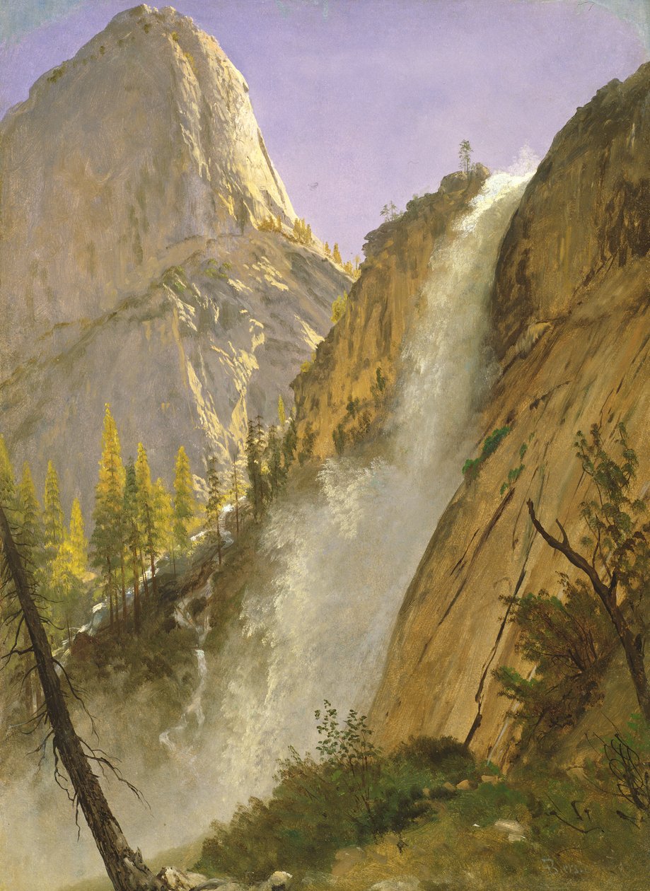 Liberty Cap, Yosemite Valley, 1873 (öljy paperille asetettu alukselle) tekijältä Albert Bierstadt