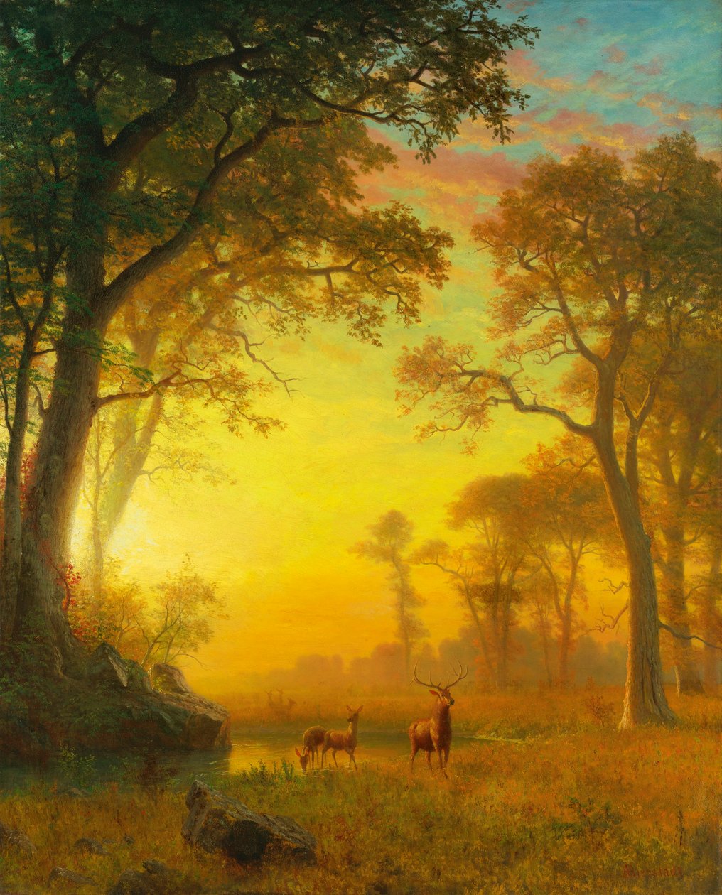 Valoa metsässä tekijältä Albert Bierstadt