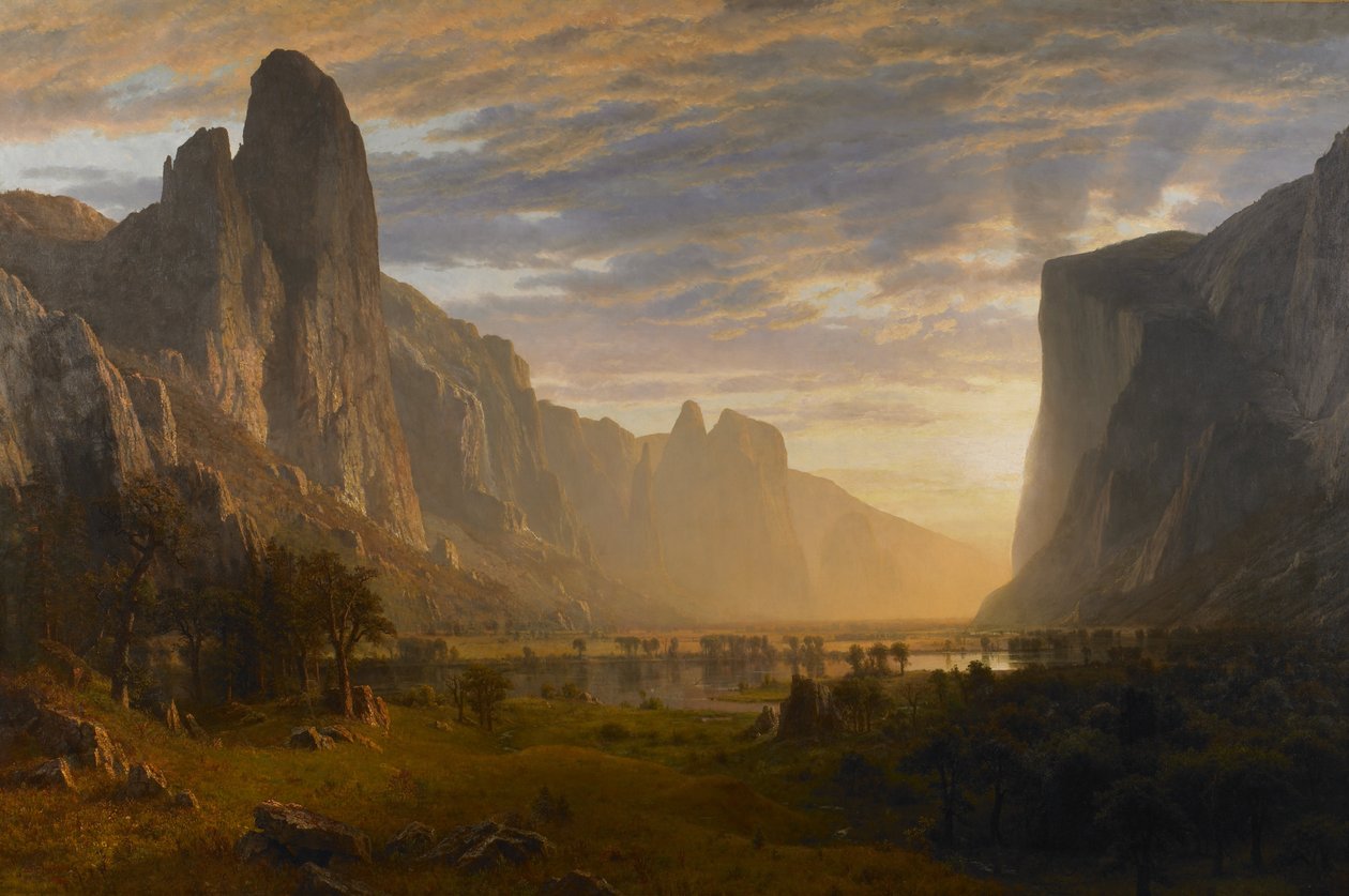Katse Yosemiten laaksoon, Kalifornia tekijältä Albert Bierstadt