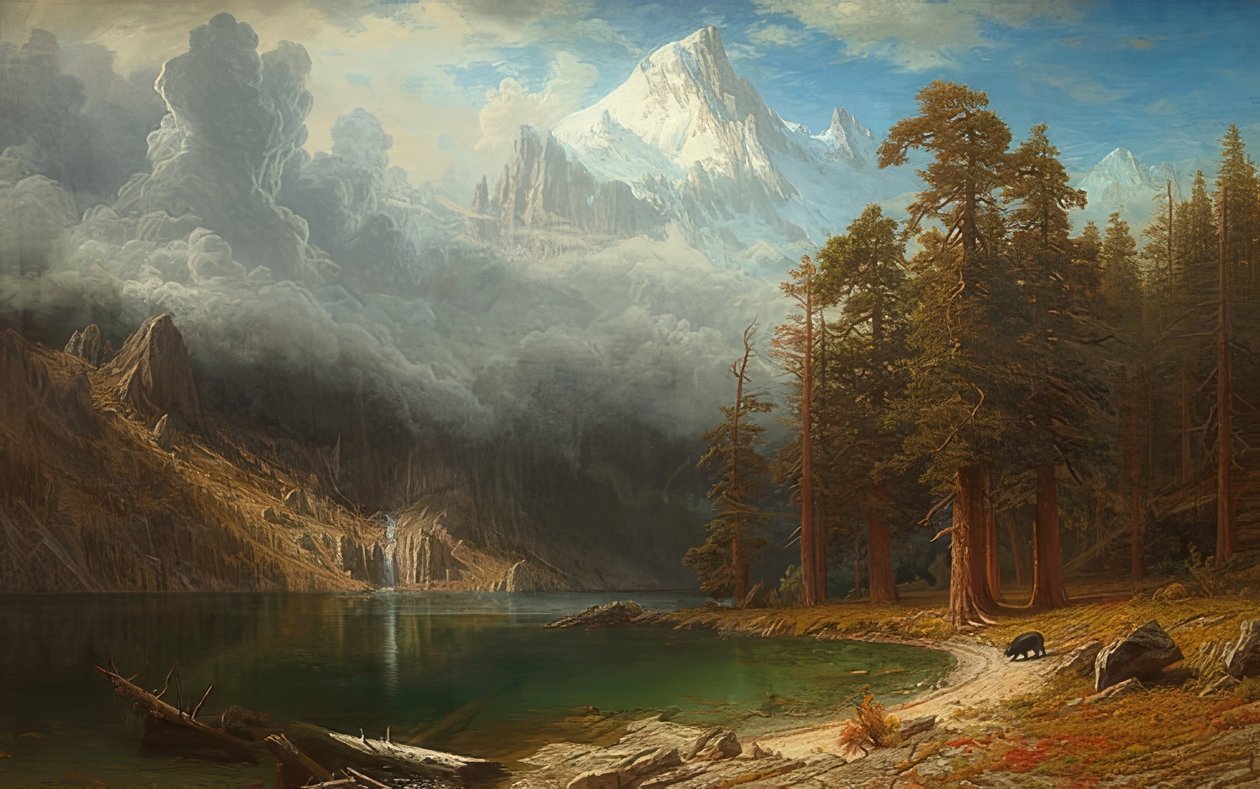 Corcoran-vuori. 1876-77 tekijältä Albert Bierstadt
