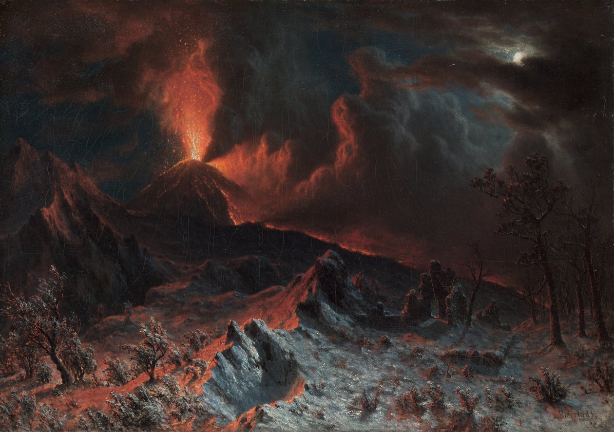 Vesuvius keskiyöllä tekijältä Albert Bierstadt
