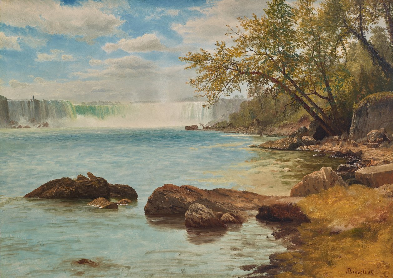 Niagaran putoukset ja Terrapin-torni, noin 1869 (öljy paperille). tekijältä Albert Bierstadt