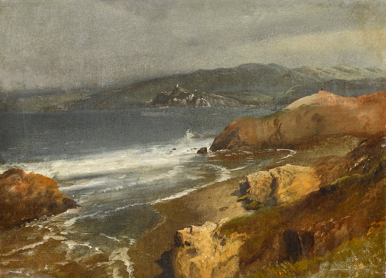 Tyynenmeren rannikko, Cal. tai näkymä kohti Point Bonitan majakkaa tekijältä Albert Bierstadt